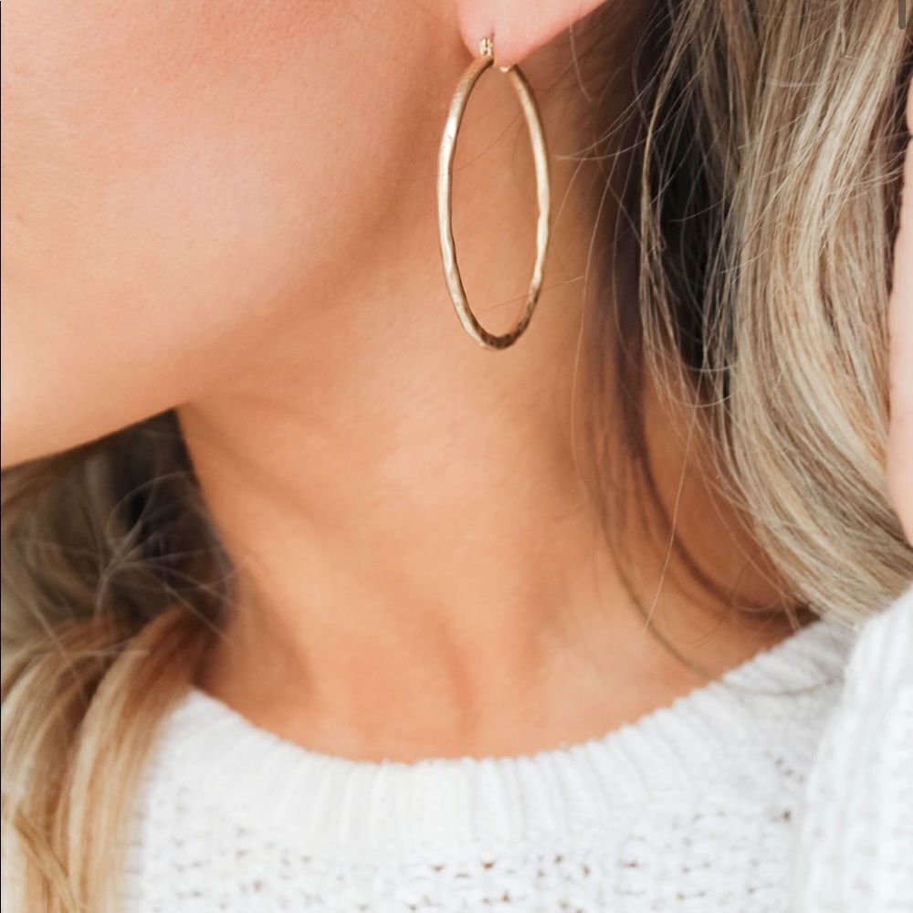 ✨ Hammered Gold Hoop Earrings✨